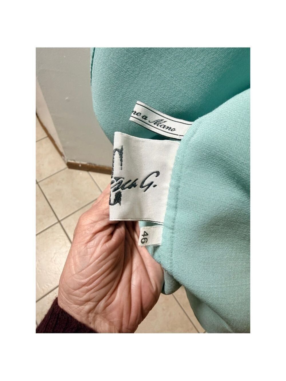 Vintage baby blue suit. Italy.size 46 women's skirt top. Large - Picture 14 of 16